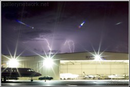 lightning over hanger