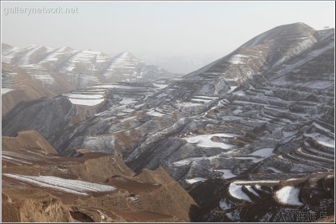 snow terraced mountain