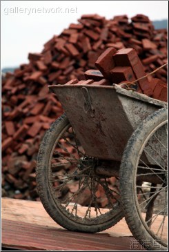 red brick pile