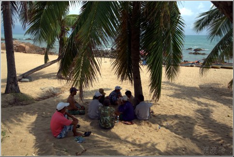 resting under the palmtrees