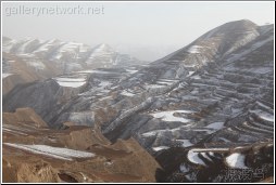 snow terraced mountain